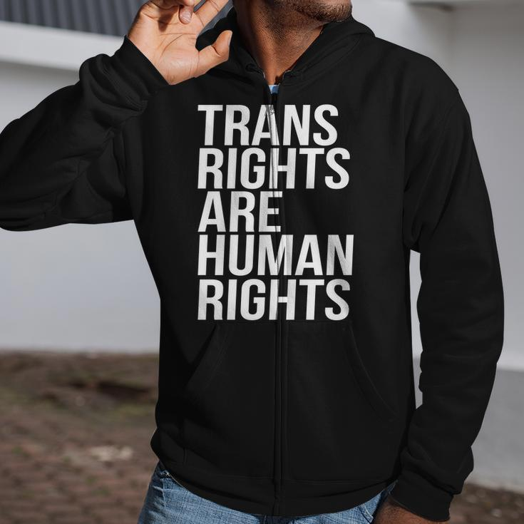 Transgender Trans Rights Are Human Rights V2 Zip Up Hoodie
