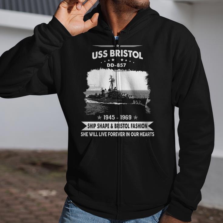 Uss Bristol Dd 857 Dd V2 Zip Up Hoodie