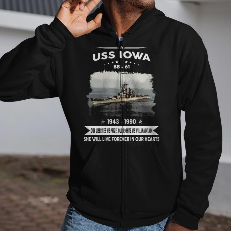 Uss Iowa Bb Zip Up Hoodie