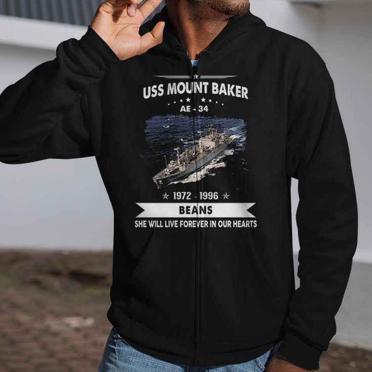 Uss Mount Baker Ae 34 Ae34 Uss Mt Baker Zip Up Hoodie