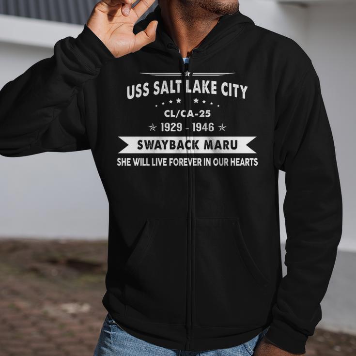 Uss Salt Lake City Ca Zip Up Hoodie