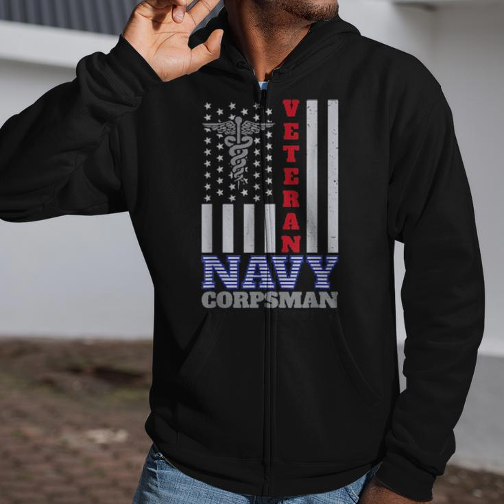 Veteran Navy Corpsman Patriotic Patriot 4Th Of July Zip Up Hoodie