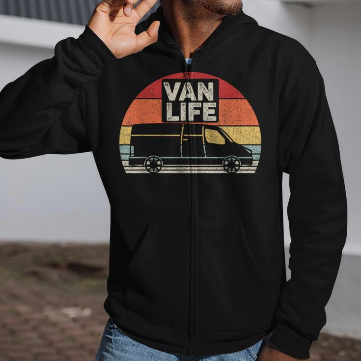Vintage Retro Vanlife Camper Van Life Zip Up Hoodie