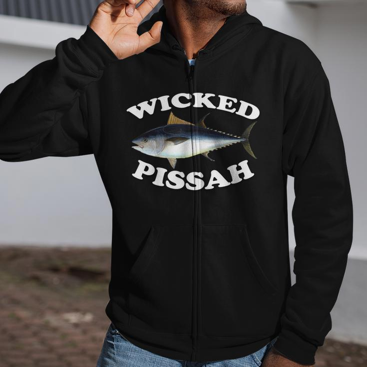 Wicked Pissah Bluefin Tuna Illustration Fishing Angler Gear Zip Up Hoodie
