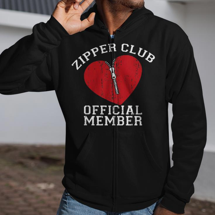 Zipper Club Open Heart Surgery Recovery Novelty Zip Up Hoodie
