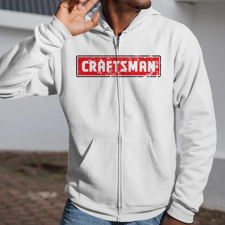 Craftsman Distressed Tshirt Zip Up Hoodie