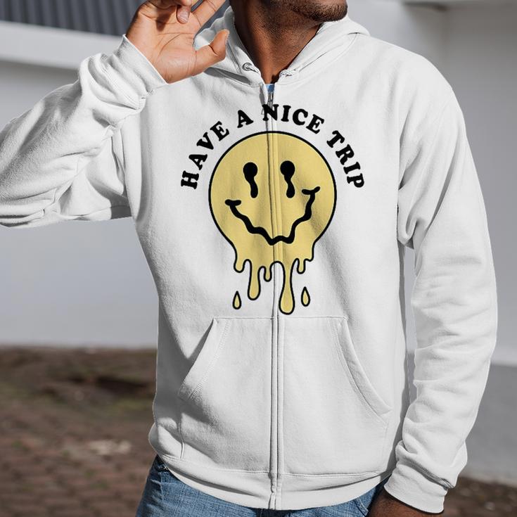 Have A Nice Trip Smoking Weed Cannabis Psychedelic Drug Zip Up Hoodie