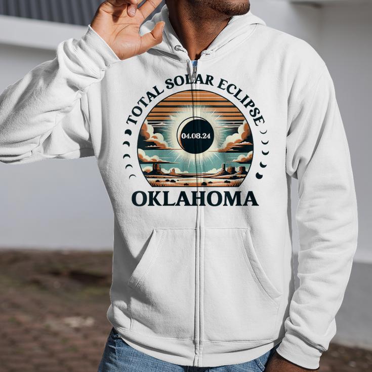 Oklahoma Eclipse 40824 America Total Solar Eclipse 2024 Zip Up Hoodie