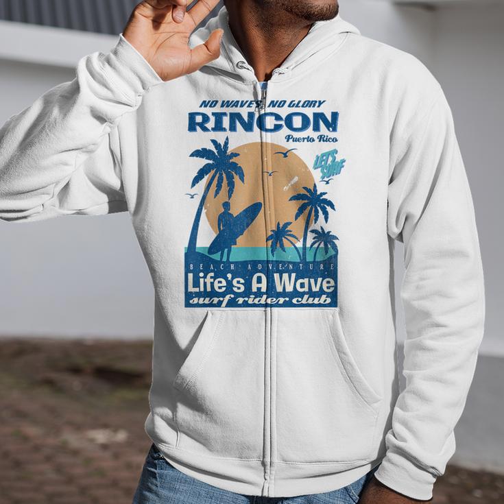 Vintage Rincon Puerto Rico Surf Rider Club Zip Up Hoodie