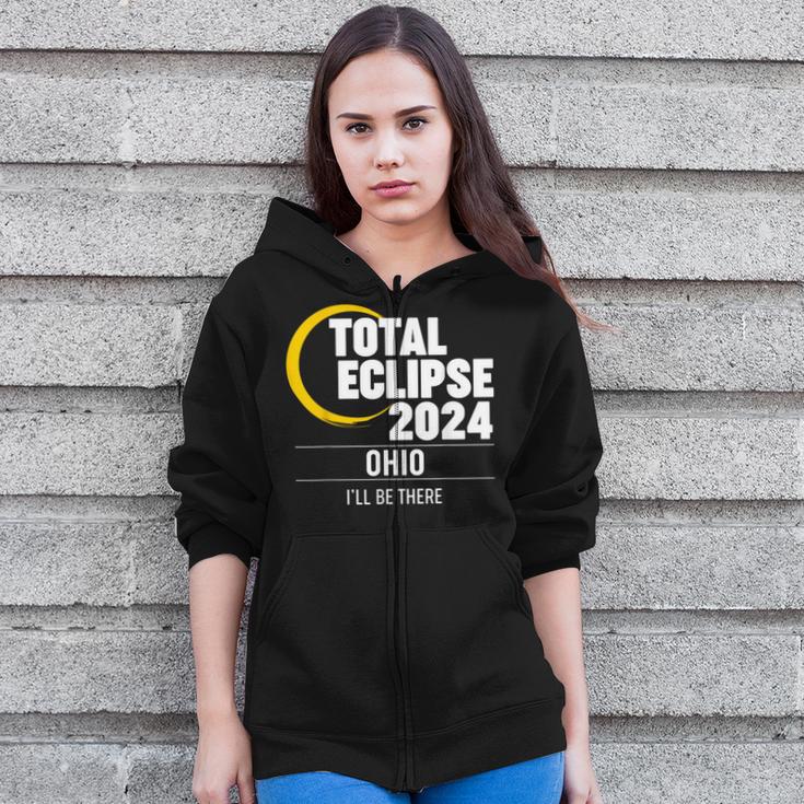 2024 Solar Eclipse Ohio Zip Up Hoodie