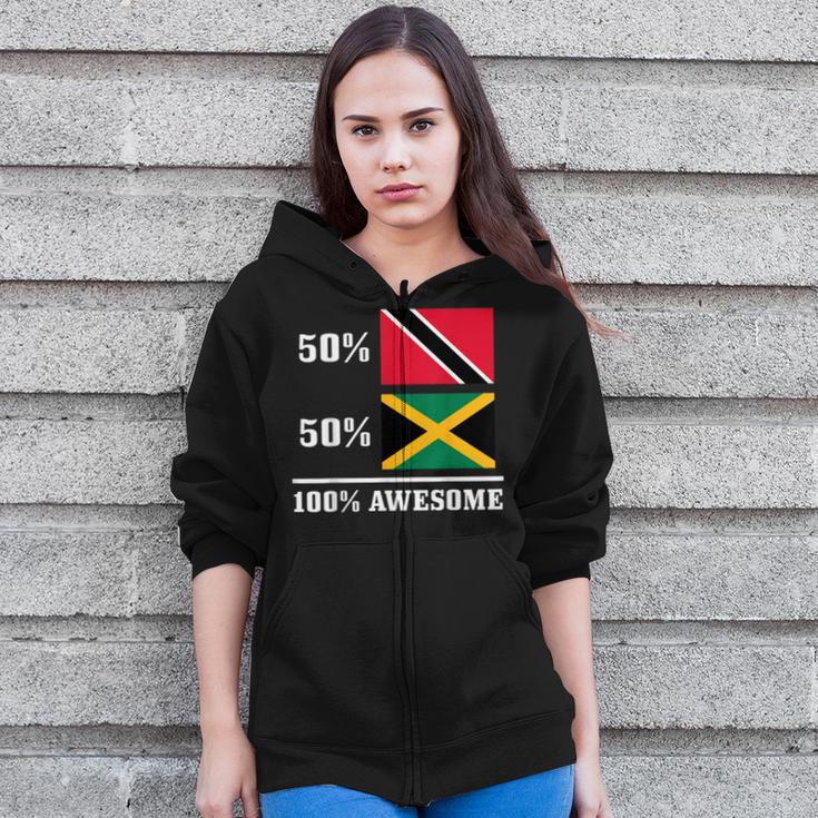 50 Trinidad & Tobago 50 Jamaica Jamaican Flag Pride Zip Up Hoodie