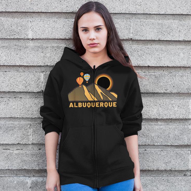 Albuquerque Balloon Festival Eclipse October 2023 Zip Up Hoodie