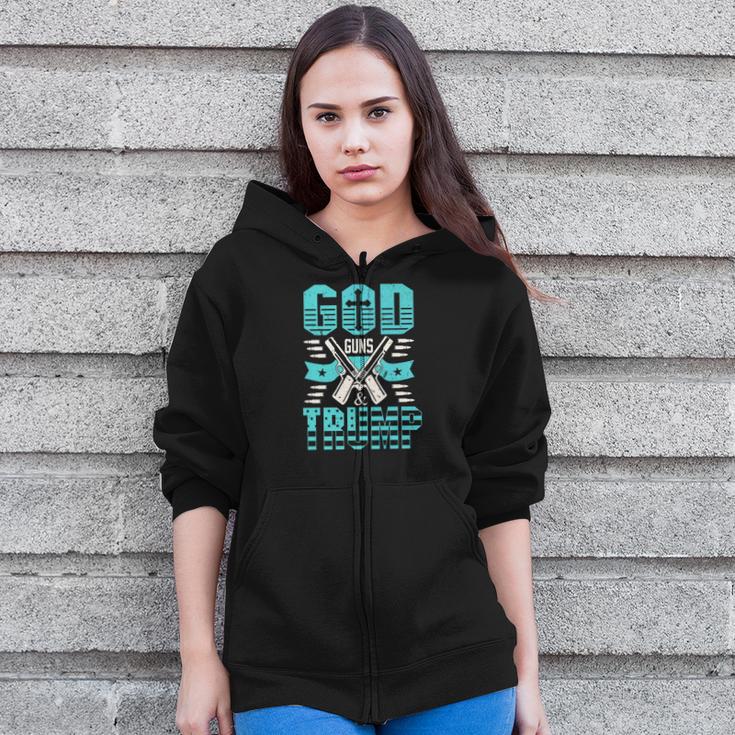 American Trump Supporters Apparel God Guns And Trump Premium Zip Up Hoodie