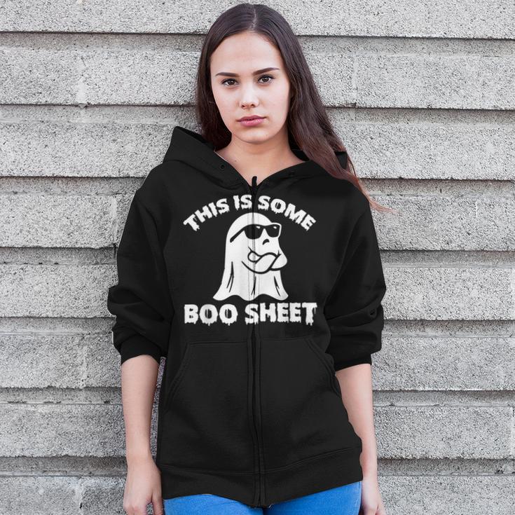 This Is Some Boo-Sheet Ghost Halloween Costume Zip Up Hoodie