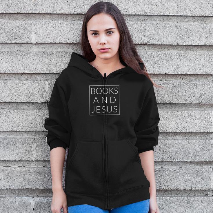 Books And Jesus Christian Zip Up Hoodie