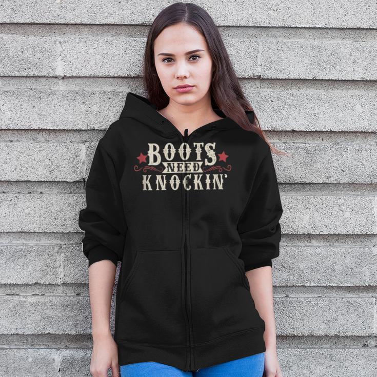 Boots Need Knocking Country Music Song Zip Up Hoodie