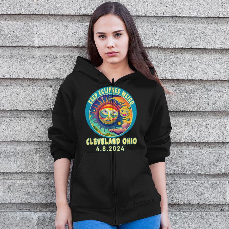 Cleveland Oh Solar Total Eclipse April 2024 Ohio Zip Up Hoodie