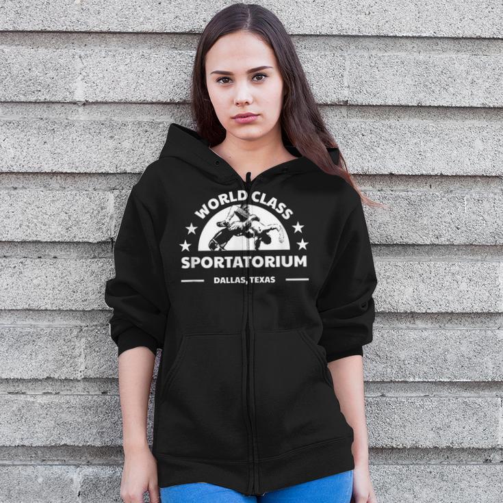 Dallas Tx Texas Wrestling World Class Sportatorium Zip Up Hoodie