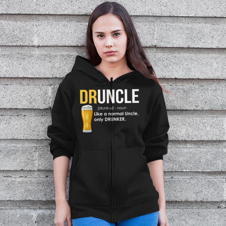 Druncle Like A Normal Uncle Only Drunker Tshirt Zip Up Hoodie