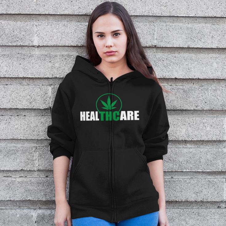 Health Care Thc Weed Tshirt Zip Up Hoodie