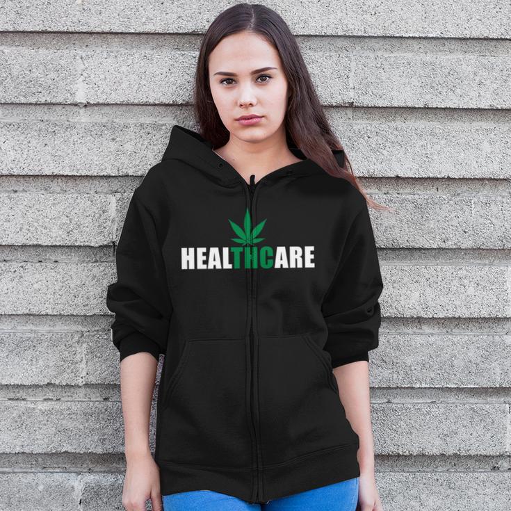 Healthcare Medical Marijuana Weed Tshirt Zip Up Hoodie