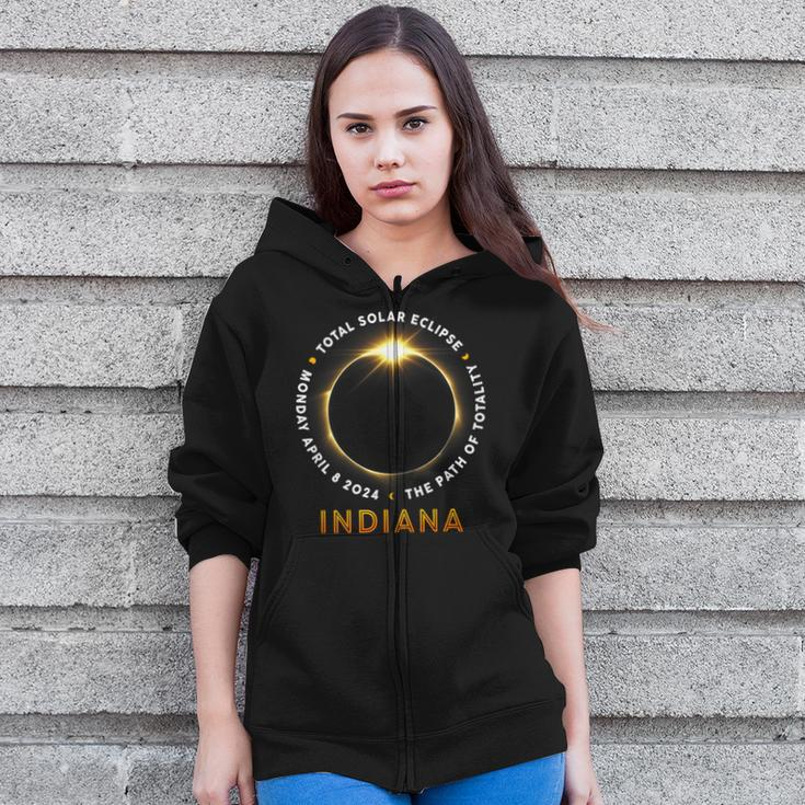 Indiana Total Solar Eclipse 2024 Totality 040824 America Zip Up Hoodie