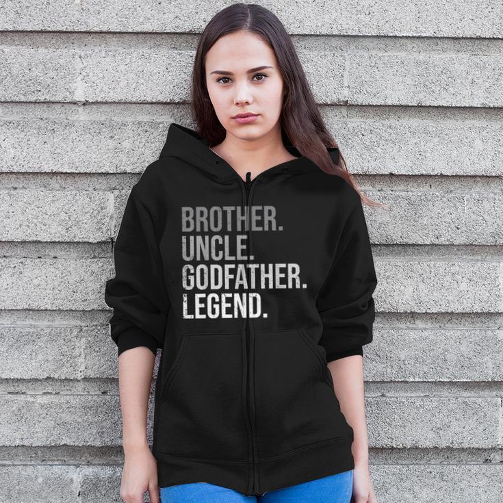 Mens Brother Uncle Godfather Legend Fun Best Uncle Zip Up Hoodie