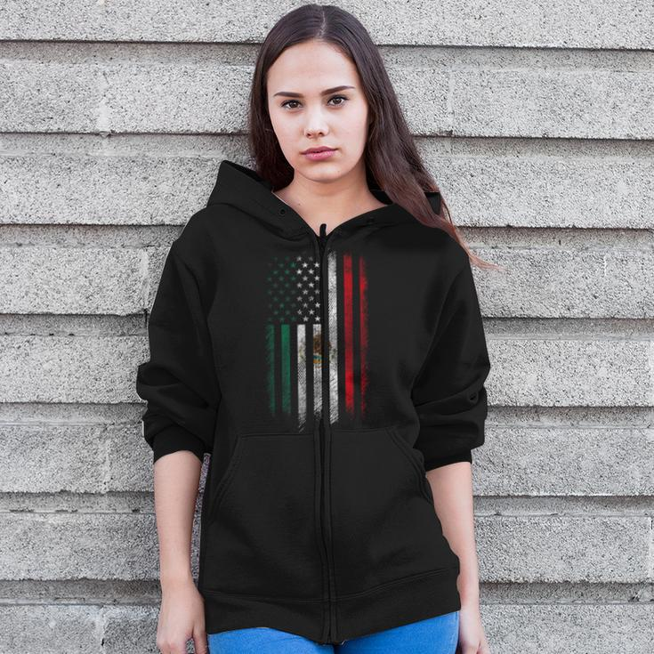Mexico Flag 4Th Of July Usa American Mexican Flag Zip Up Hoodie