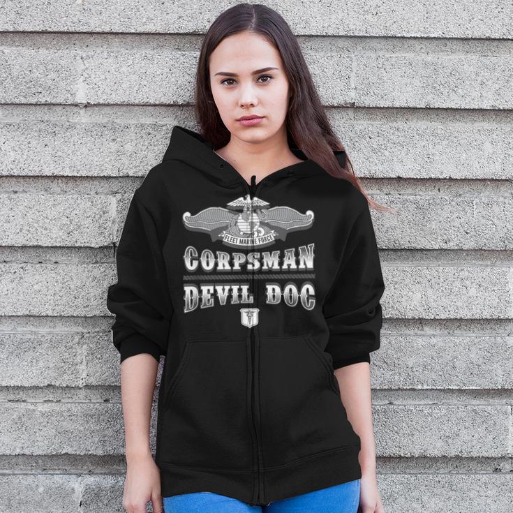 Navy Corpsman Devil Doc Fmf 8404 Zip Up Hoodie