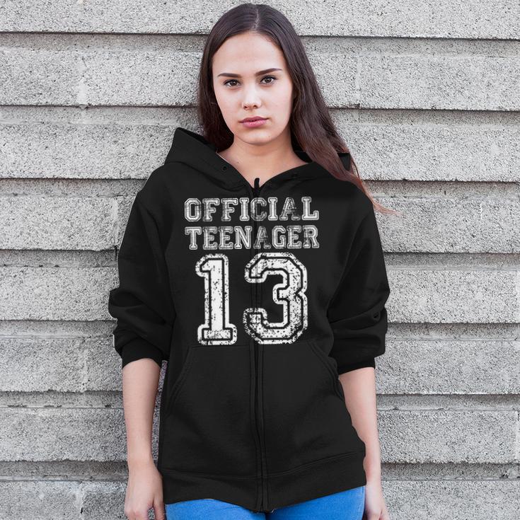 Official Teenager 13Th Birthday Tshirt Zip Up Hoodie