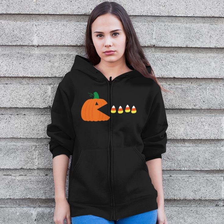 Pumpkin Candy Halloween Quote Zip Up Hoodie