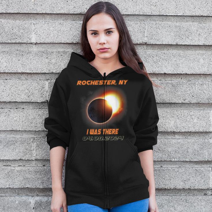I Was There Total Solar Eclipse Rochester New York Ny Zip Up Hoodie