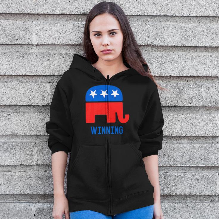 Republican Gop Elephant Winning Zip Up Hoodie