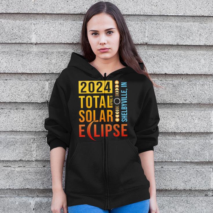 Shelbyville Indiana Total Solar Eclipse 2024 Zip Up Hoodie