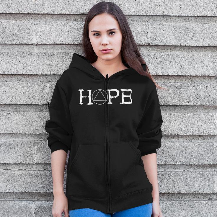 Sobriety Hope Recovery Alcoholic Sober Recover Aa Support Cool Zip Up Hoodie