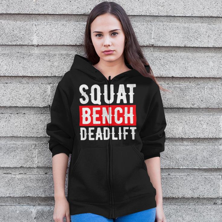 Squat Deadlift Bench Bodybuilding Weight Training Gym Zip Up Hoodie