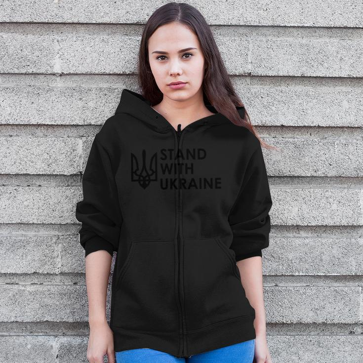 Stand With Ukraine Military Support Ukrainians Army Zip Up Hoodie