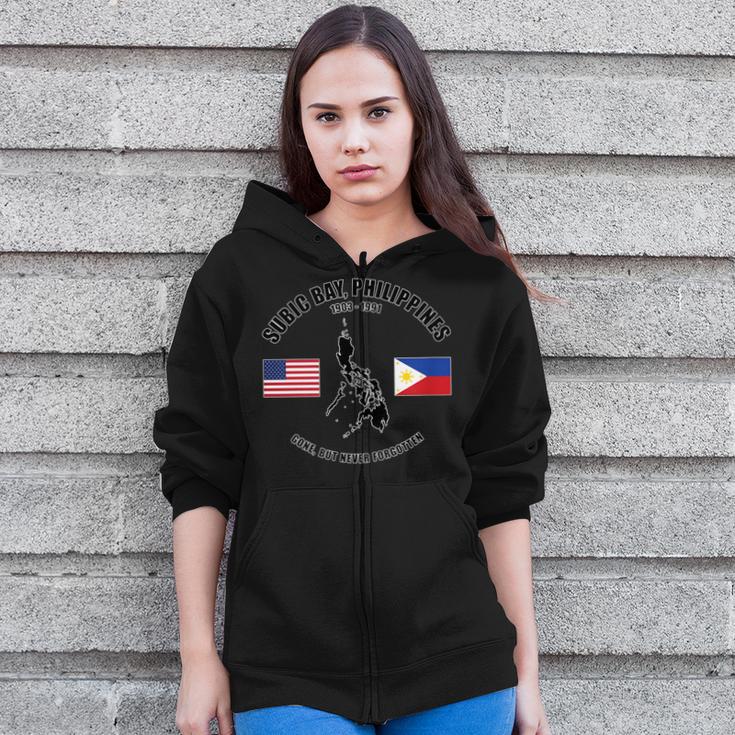 Subic Bay Philippines Gone But Never Forgotten Veteran Zip Up Hoodie