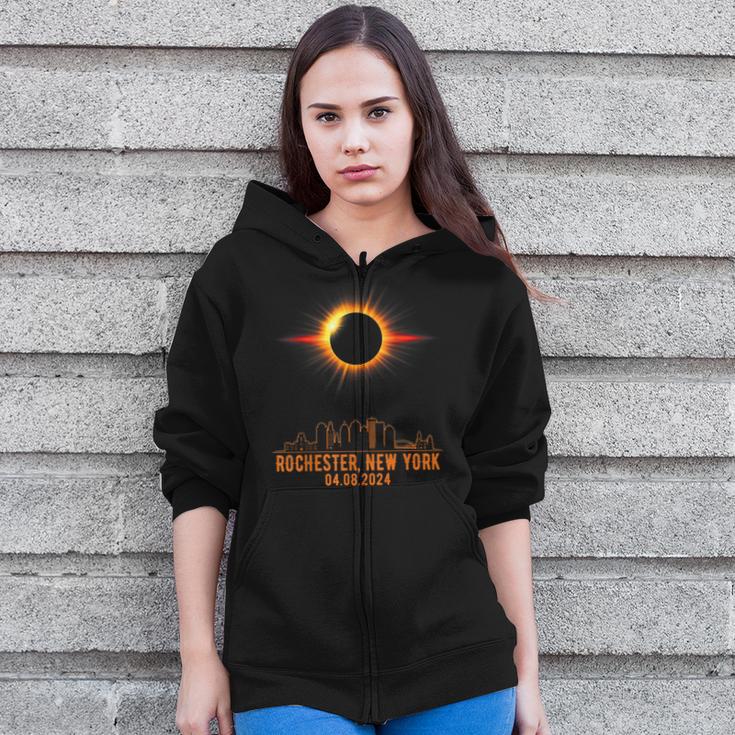 Total Solar Eclipse 04082024 Rochester New York Zip Up Hoodie