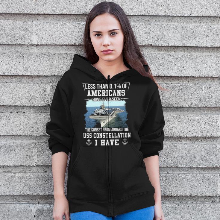 Uss Constellation Cv 64 Sunset Zip Up Hoodie