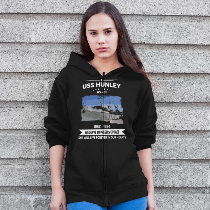 Uss Hunley As Zip Up Hoodie