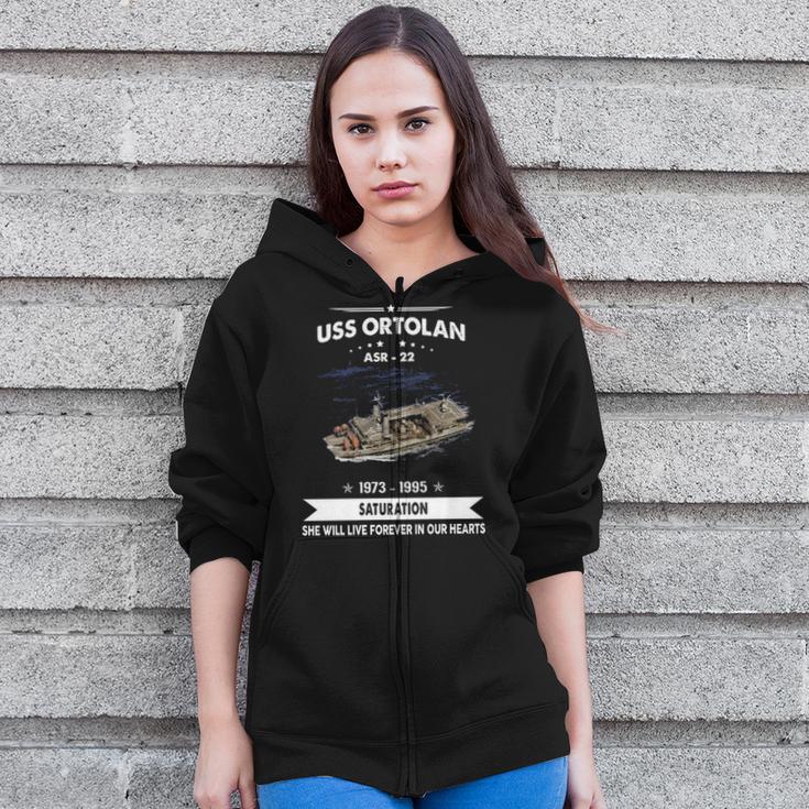 Uss Ortolan Asr Zip Up Hoodie