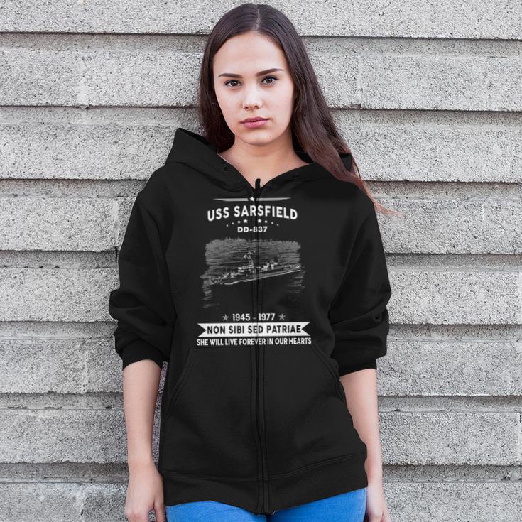 Uss Sarsfield Dd Zip Up Hoodie