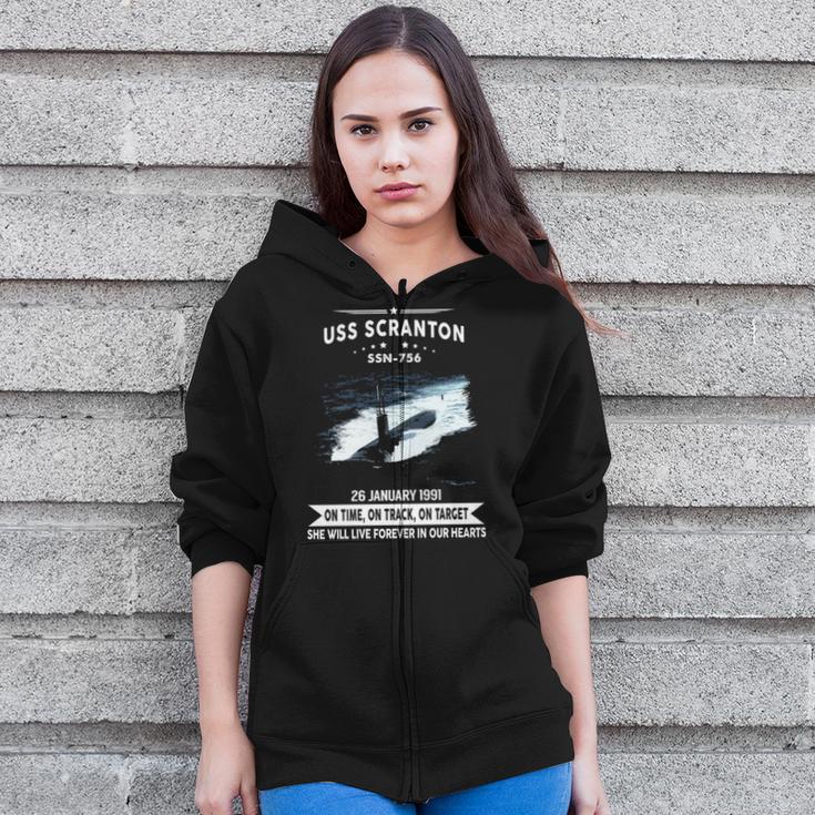 Uss Scranton Ssn Zip Up Hoodie