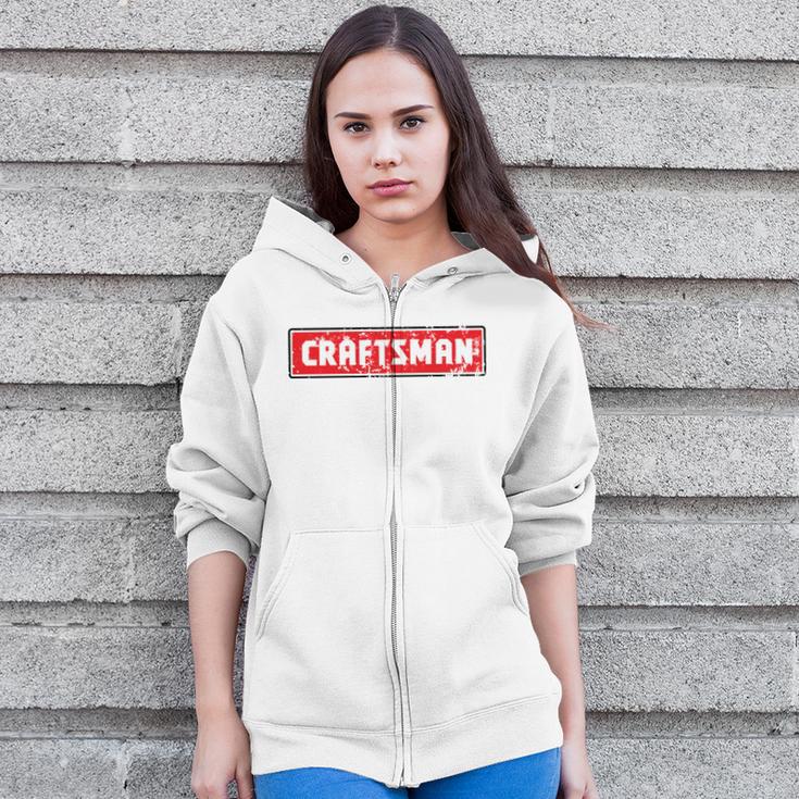 Craftsman Distressed Tshirt Zip Up Hoodie