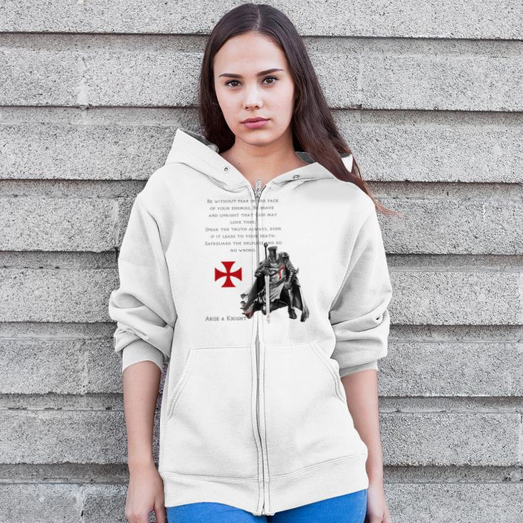 Knights Templar Warrior For Jesus And God Bible For Faith Premium Zip Up Hoodie