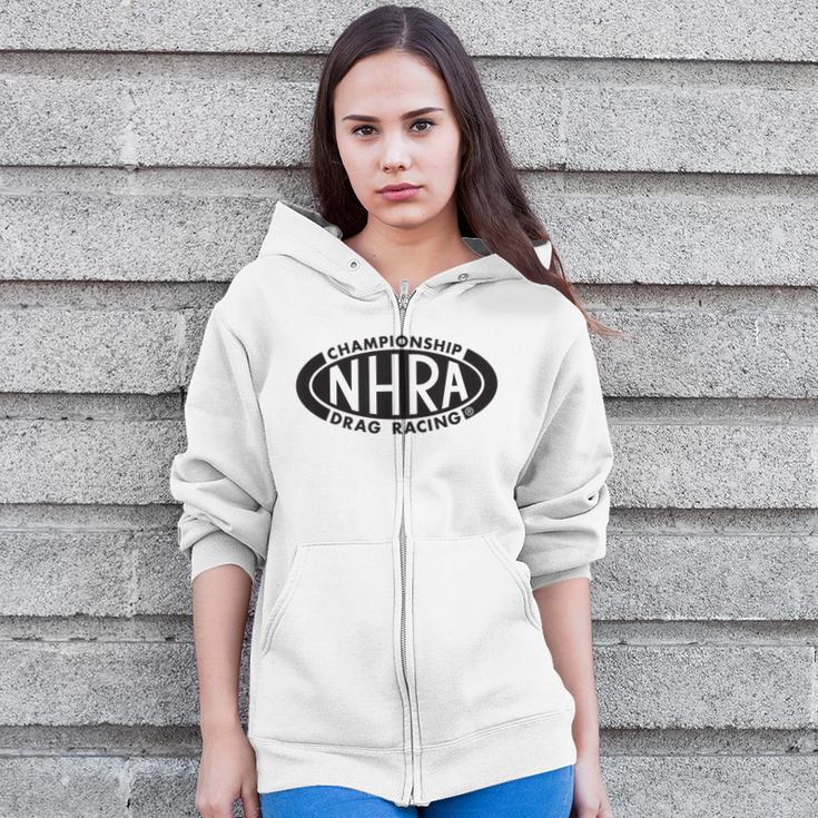 Nhra Championship Drag Racing Black Oval Logo Zip Up Hoodie