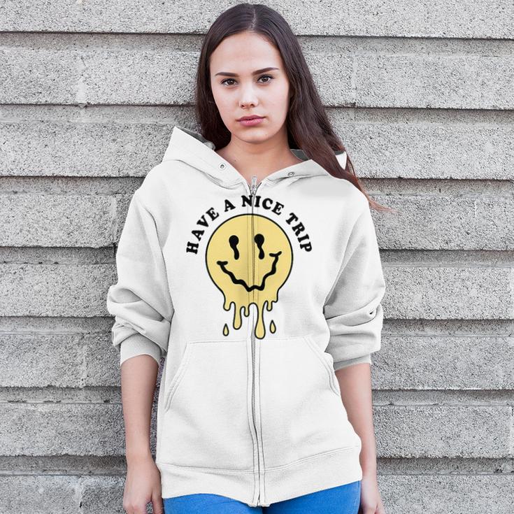 Have A Nice Trip Smoking Weed Cannabis Psychedelic Drug Zip Up Hoodie