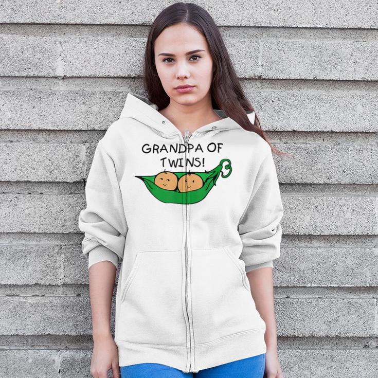 Two Peas In A Pod Grandpa Of Twins Zip Up Hoodie