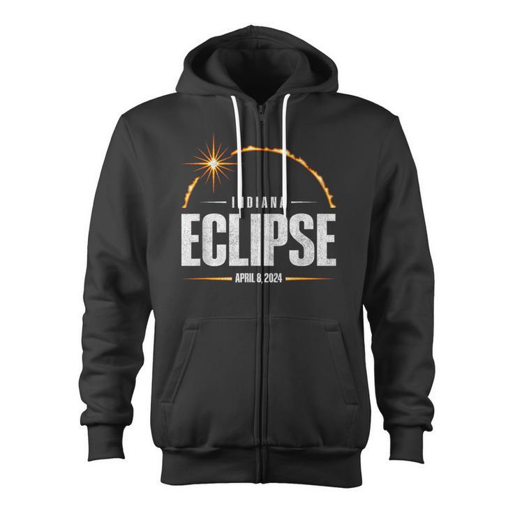 2024 Total Solar Eclipse Indiana Total Eclipse 2024 Zip Up Hoodie